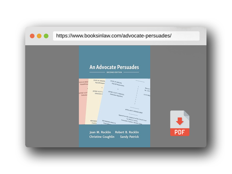 PDF Preview of the book An Advocate Persuades