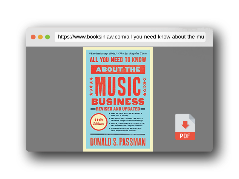 PDF Preview of the book All You Need to Know About the Music Business: Eleventh Edition