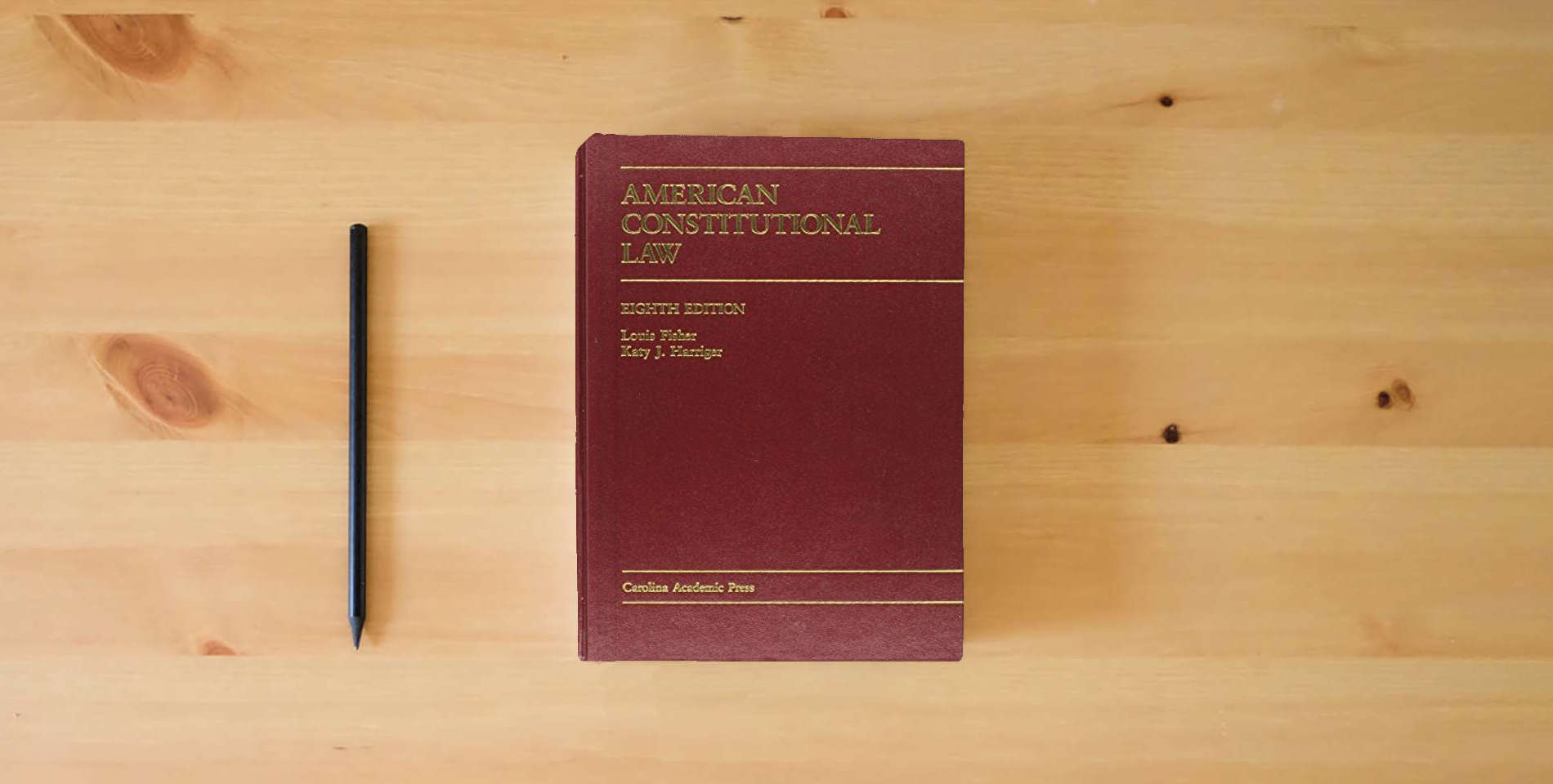 The book American Constitutional Law is on the table