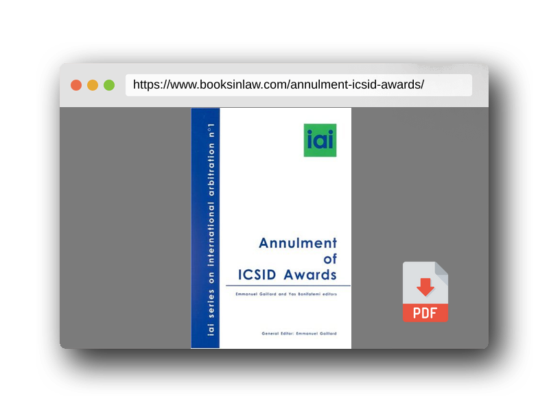 PDF Preview of the book Annulment of ICSID Awards
