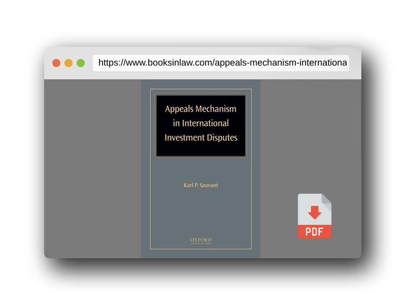 PDF Preview of the book Appeals Mechanism in International Investment Disputes