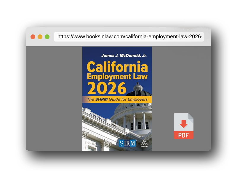 PDF Preview of the book California Employment Law 2026: The SHRM Guide for Employers
