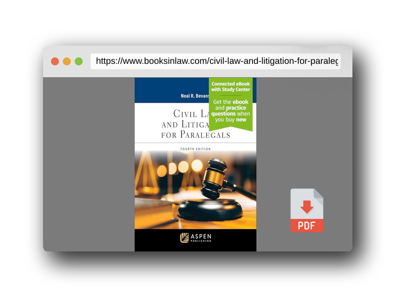PDF Preview of the book Civil Law and Litigation for Paralegals: [Connected eBook with Study Center] (Aspen Paralegal Series)