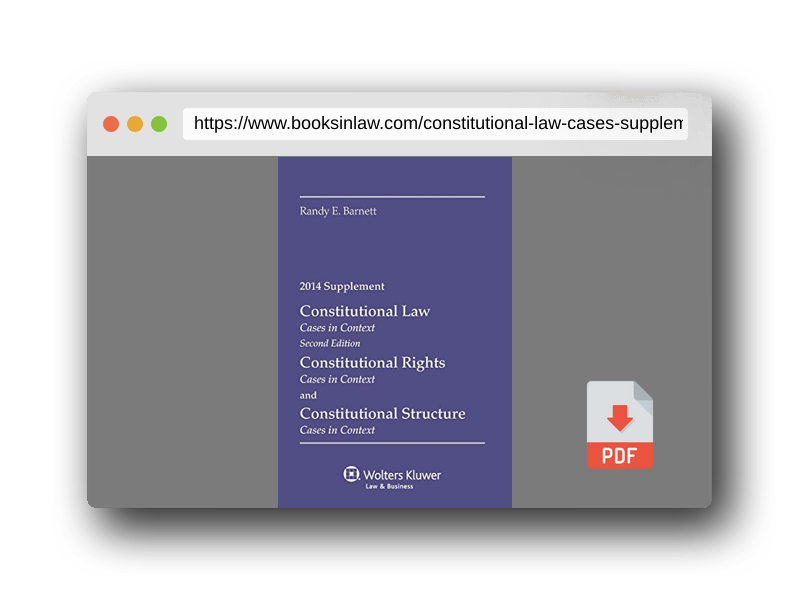PDF Preview of the book Constitutional Law: Cases Supplement
