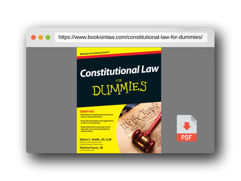 PDF Preview of the book Constitutional Law For Dummies