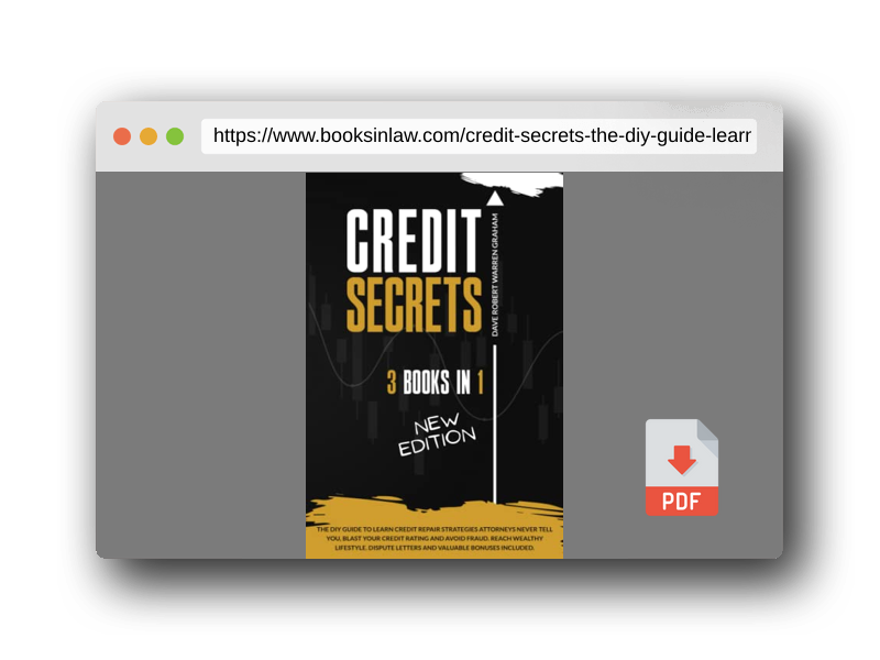 PDF Preview of the book Credit Secrets: The 3-in-1 DIY Guide to Learn Credit Repair Strategies Attorneys Never Tell You, Blast Your Credit Rating & Avoid Fraud. Reach Wealthy Lifestyle. Dispute Letters & Valuable Bonuses