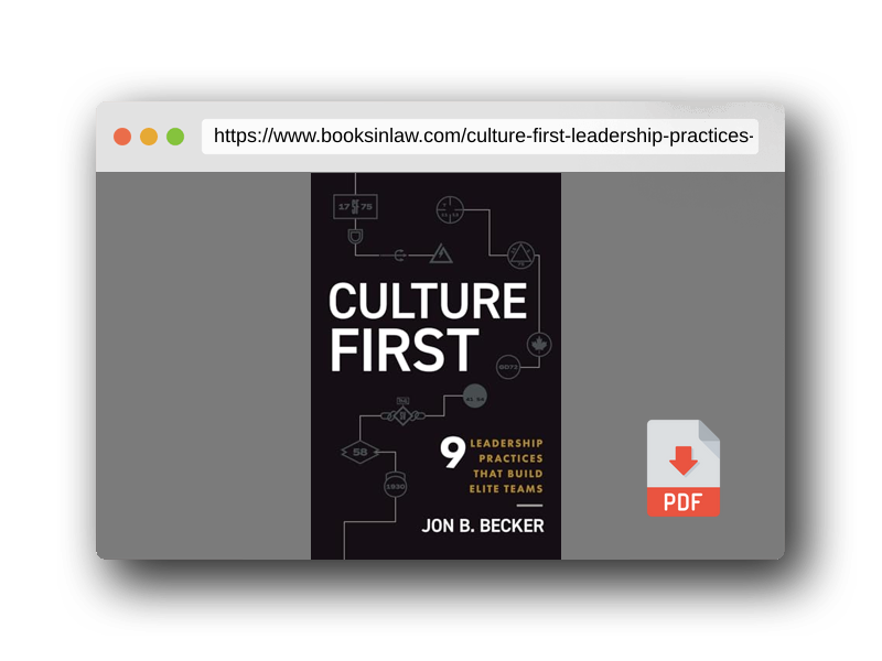 PDF Preview of the book Culture First: 9 Leadership Practices That Build Elite Teams