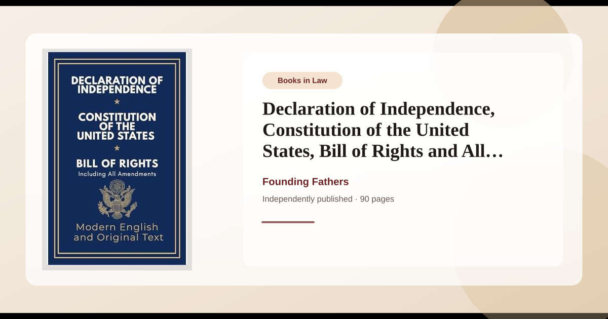 Book Declaration of Independence, Constitution of the United States ...