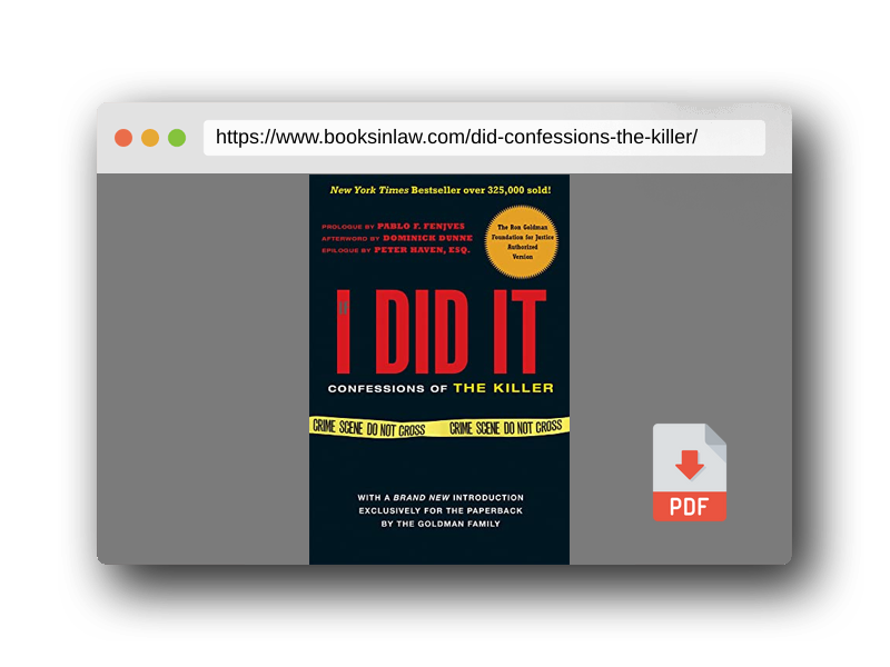 PDF Preview of the book If I Did It: Confessions of the Killer