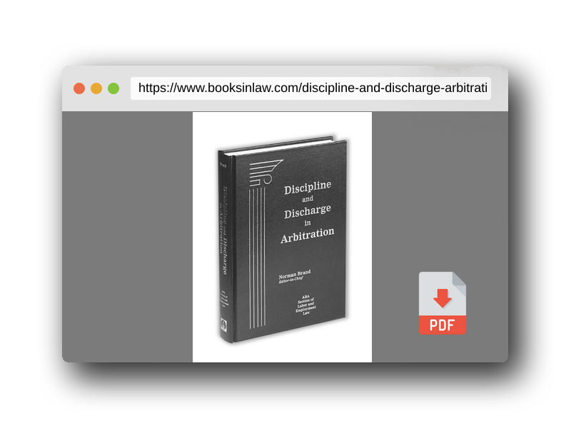 PDF Preview of the book Discipline and Discharge in Arbitration