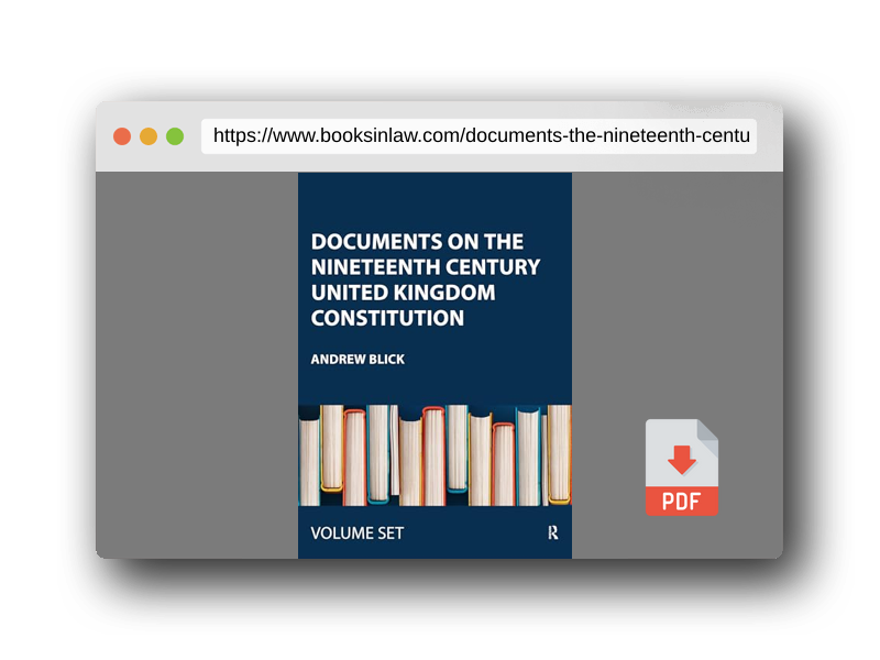 PDF Preview of the book Documents on the Nineteenth Century United Kingdom Constitution