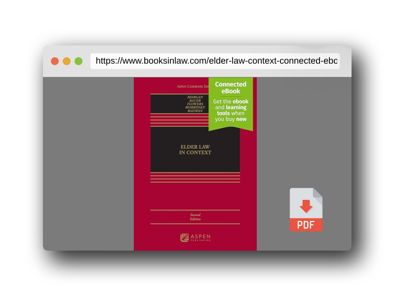 PDF Preview of the book Elder Law in Context: Connected Ebook (Aspen Casebook)
