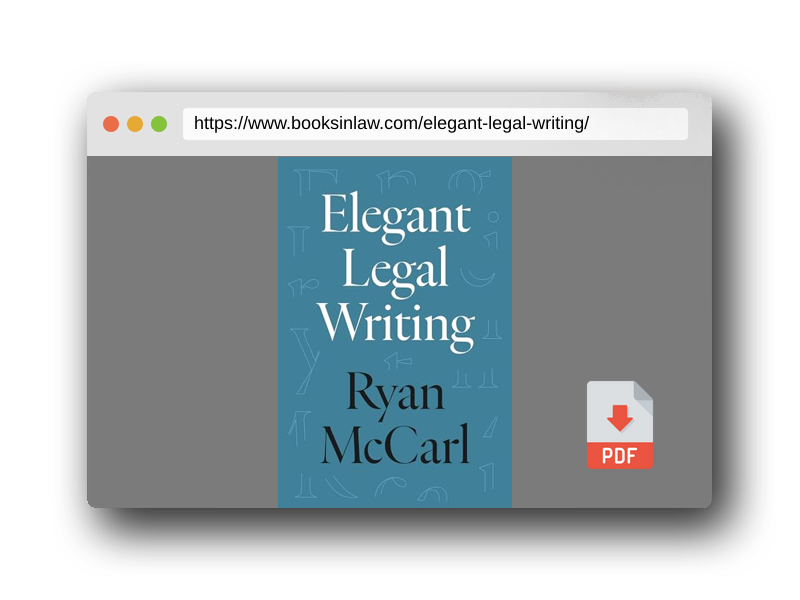 PDF Preview of the book Elegant Legal Writing