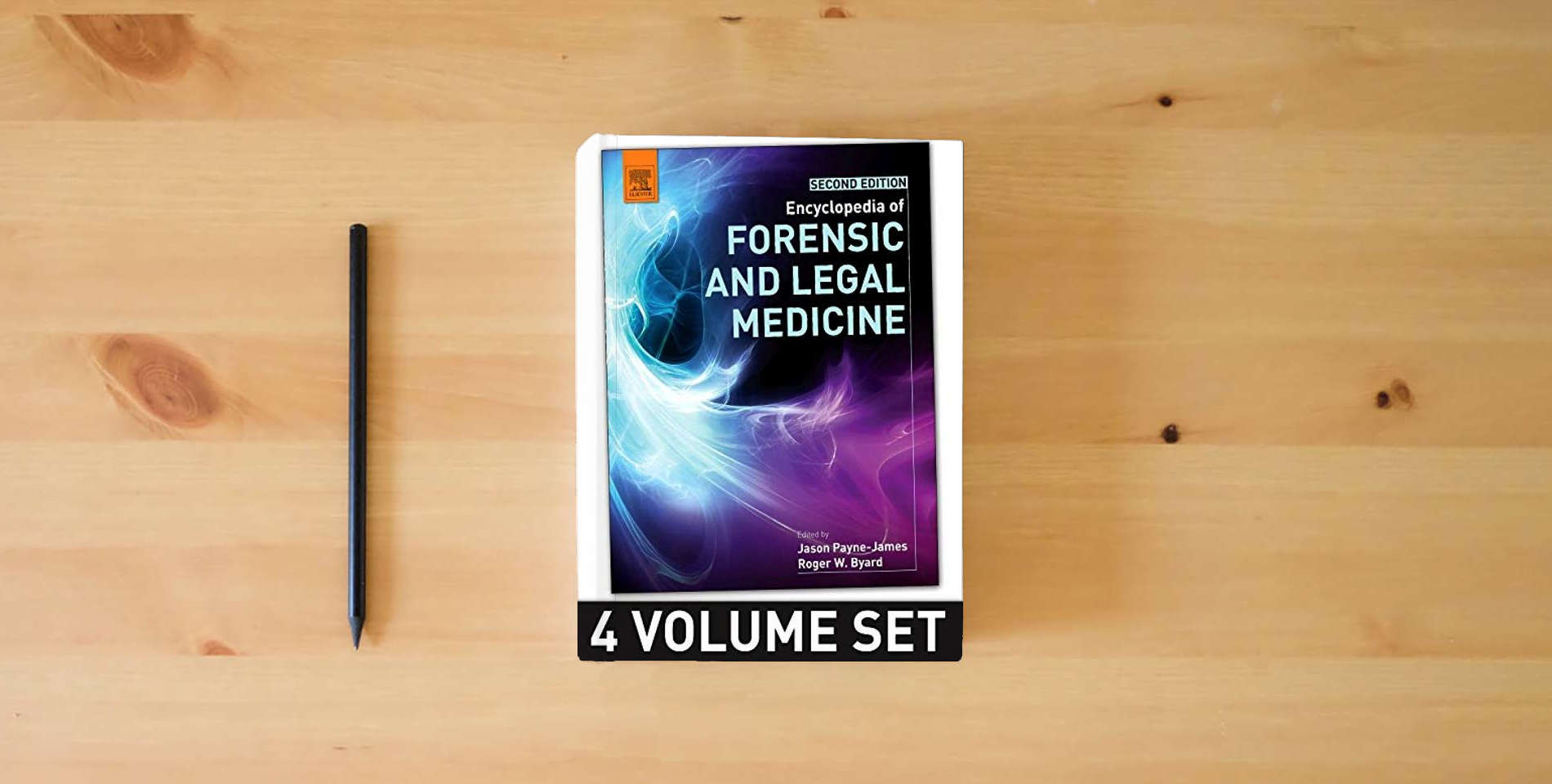 The book Encyclopedia of Forensic and Legal Medicine is on the table