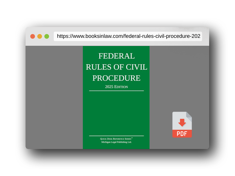PDF Preview of the book Federal Rules of Civil Procedure; 2025 Edition: With Statutory Supplement (Quick Desk Reference)
