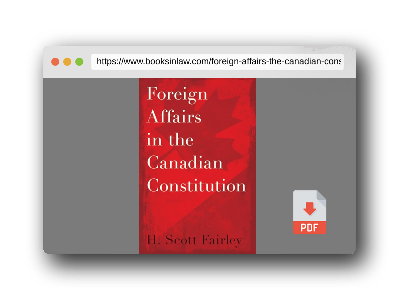 PDF Preview of the book Foreign Affairs in the Canadian Constitution