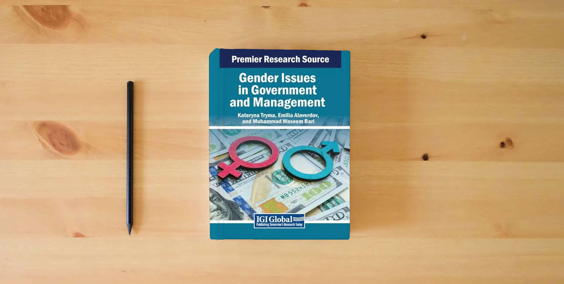 The book Gender Issues in Government and Management is on the table