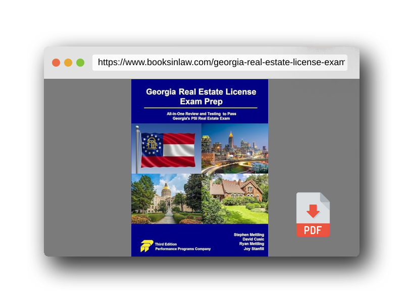 PDF Preview of the book Georgia Real Estate License Exam Prep: All-in-One Review and Testing to Pass Georgia's PSI Real Estate Exam