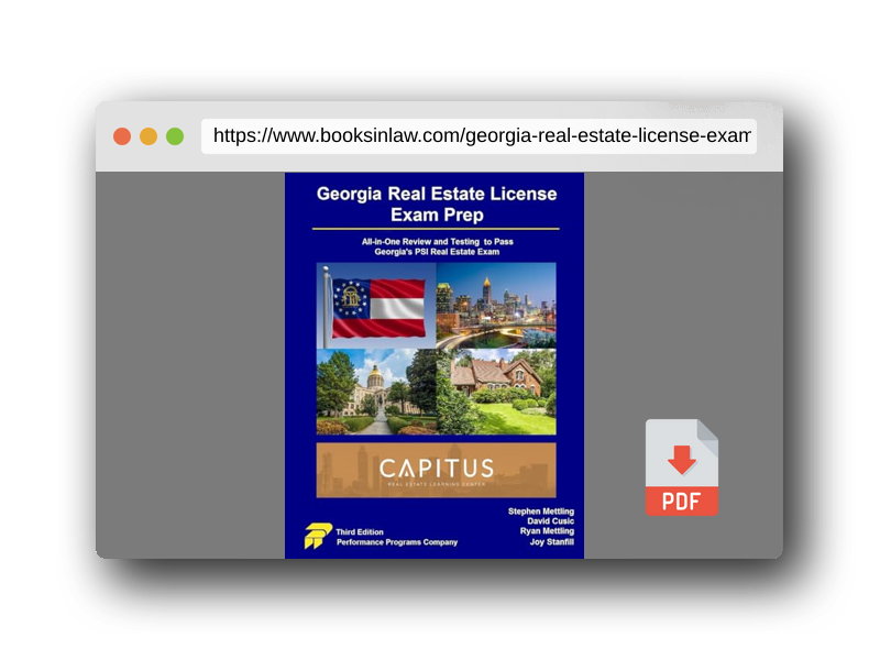 PDF Preview of the book Georgia Real Estate License Exam Prep: Capitus Real Estate Learning Center Edition