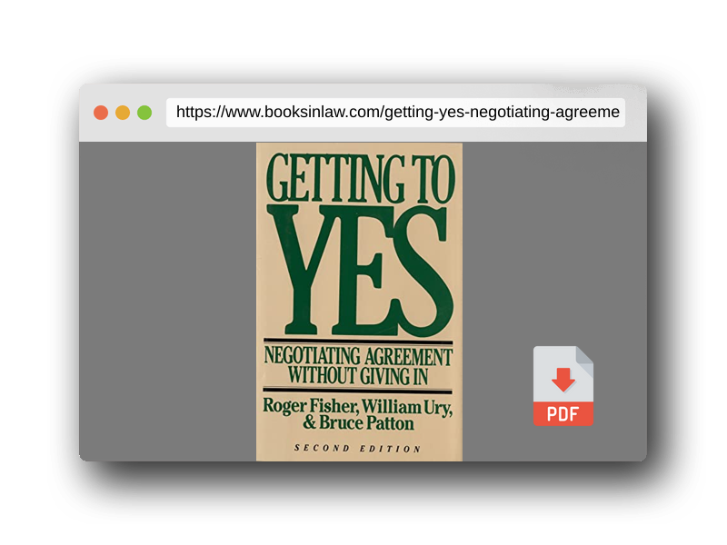 PDF Preview of the book Getting to Yes: Negotiating Agreement Without Giving In