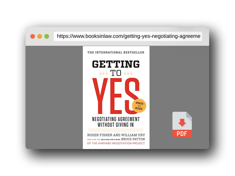PDF Preview of the book Getting to Yes: Negotiating Agreement Without Giving In