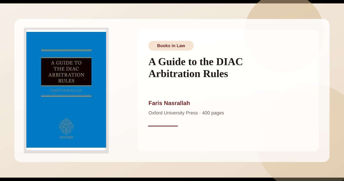 Book A Guide to the DIAC Arbitration Rules → Download and Print PDF ...