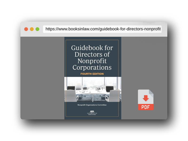 PDF Preview of the book Guidebook for Directors of Nonprofit Corporations, Fourth Edition