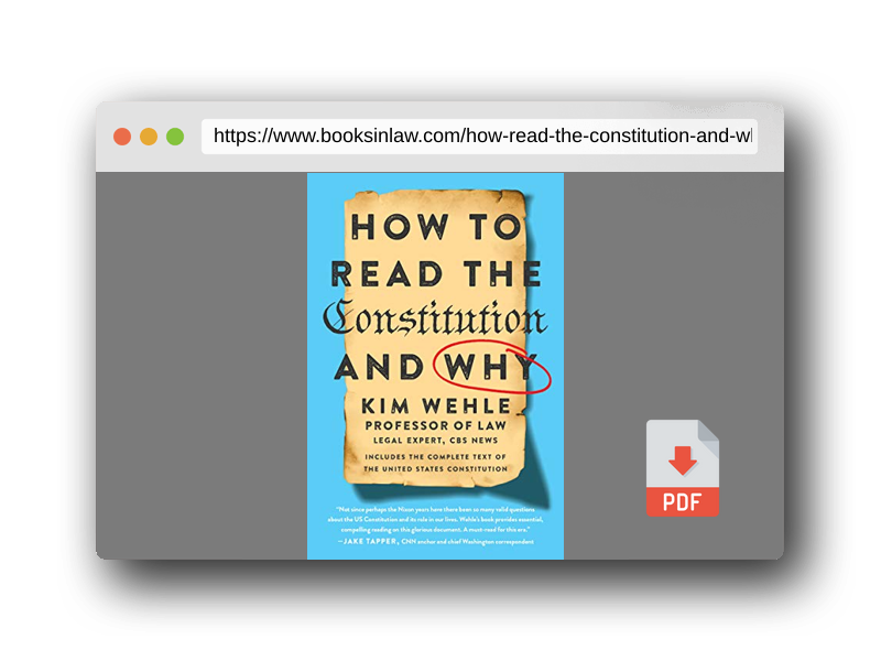 PDF Preview of the book How to Read the Constitution--and Why (Legal Expert Series, 1)