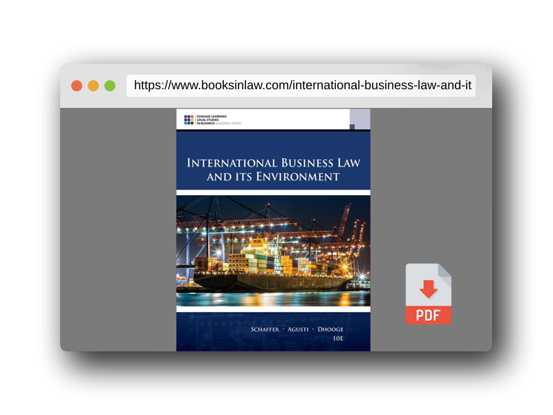 PDF Preview of the book International Business Law and Its Environment