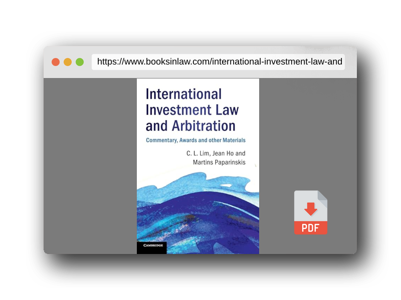 PDF Preview of the book International Investment Law and Arbitration: Commentary, Awards and other Materials