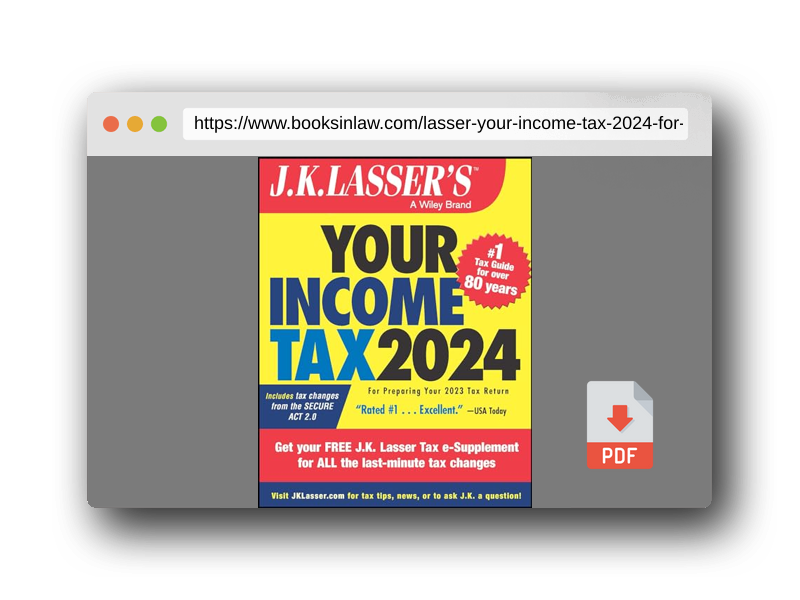PDF Preview of the book J.K. Lasser's Your Income Tax 2024: For Preparing Your 2023 Tax Return