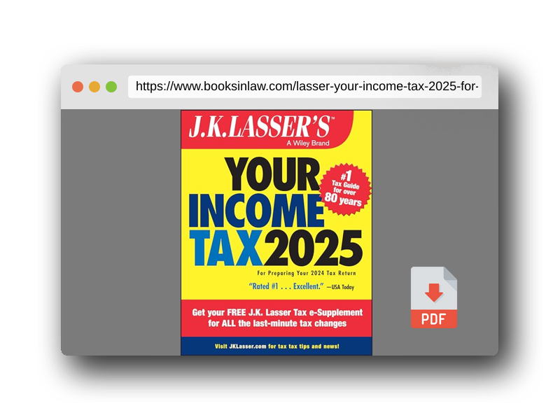 PDF Preview of the book J.K. Lasser's Your Income Tax 2025: For Preparing Your 2024 Tax Return