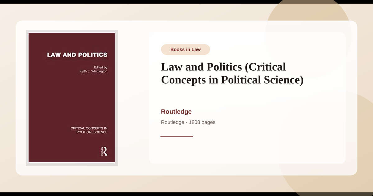Book Law and Politics (Critical Concepts in Political Science) → ...