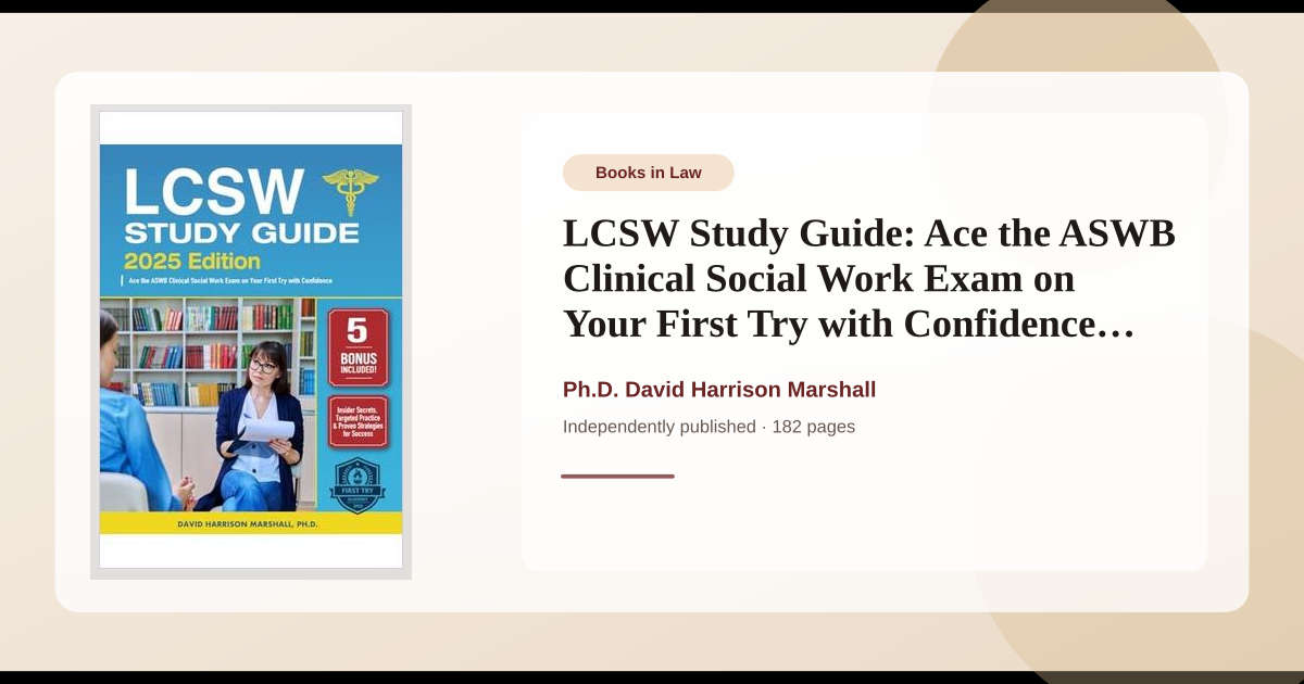 Lcsw Study Guide Images Book LCSW Study Guide: Ace the ASWB Clinical Social Work Exam on Your ...