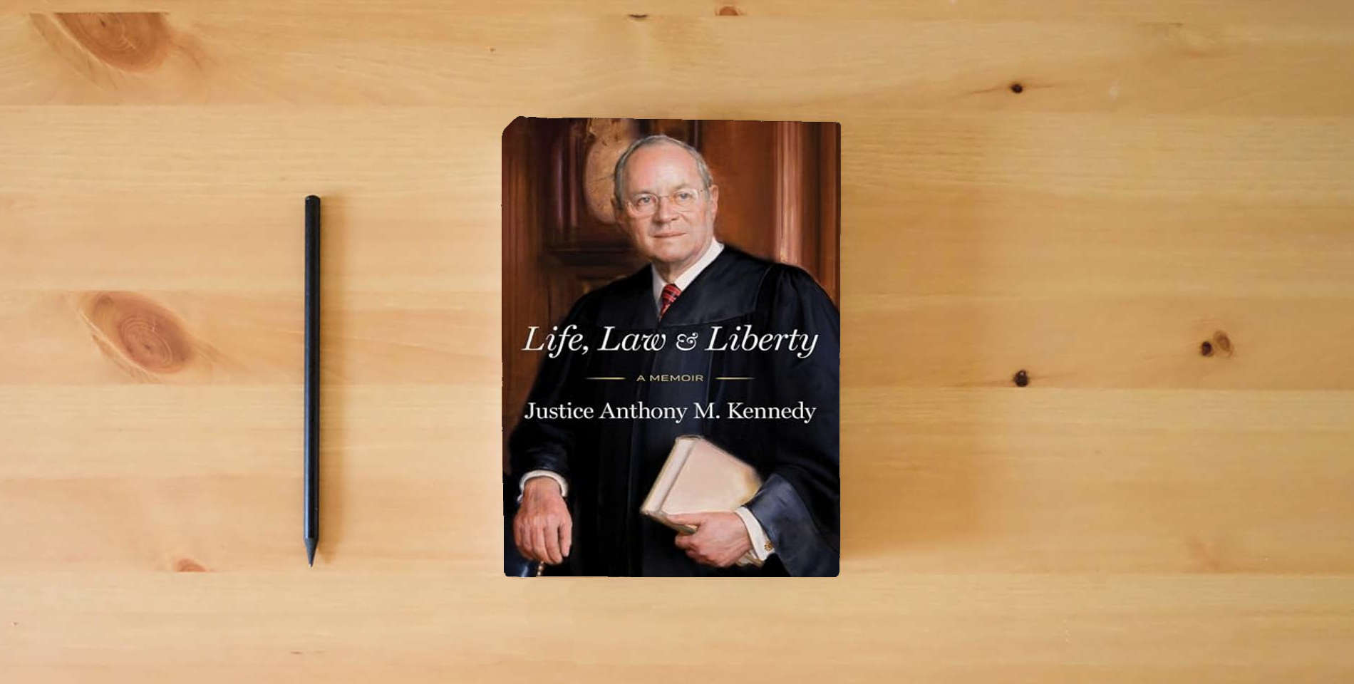 The book Life, Law & Liberty: A Memoir is on the table