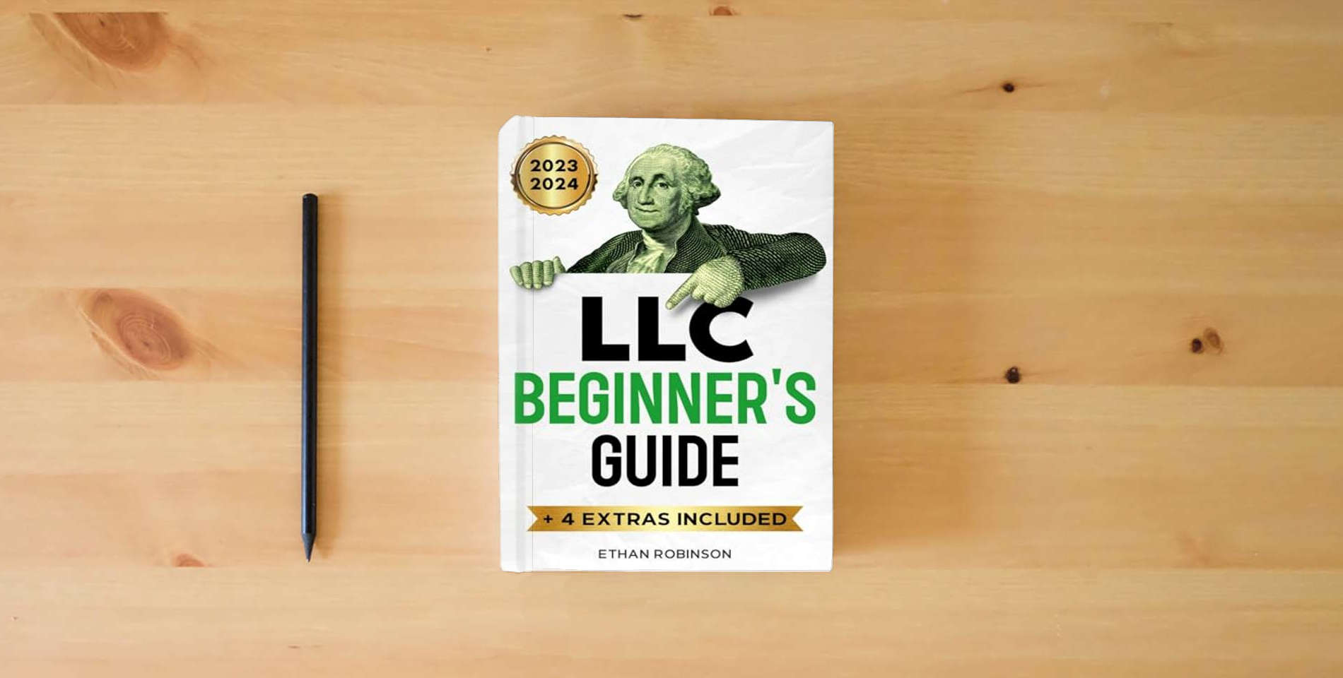 The book LLC Beginner's Guide (Limited Liability Company): Everything You Need to Know Before You Form Your LLC: Includes Hidden Requirements, Bookkeeping, and Tax Benefits for Small Businesses is on the table