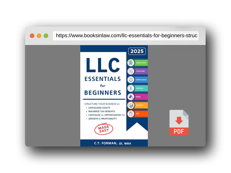 PDF Preview of the book LLC Essentials for Beginners: Structure Your Business to Safeguard Assets, Maximize Tax Benefits and Capitalize on Opportunities for Growth and Profitability