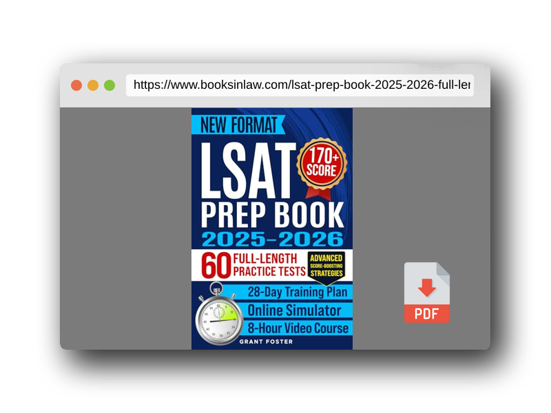 PDF Preview of the book LSAT Prep Book 2025-2026: 60 Full-Length Practice Tests & New Digital Format | Law School Admission Study Plan | Master Logical & Analytical Reasoning, Reading Strategies for 170+ Score in 28 Days