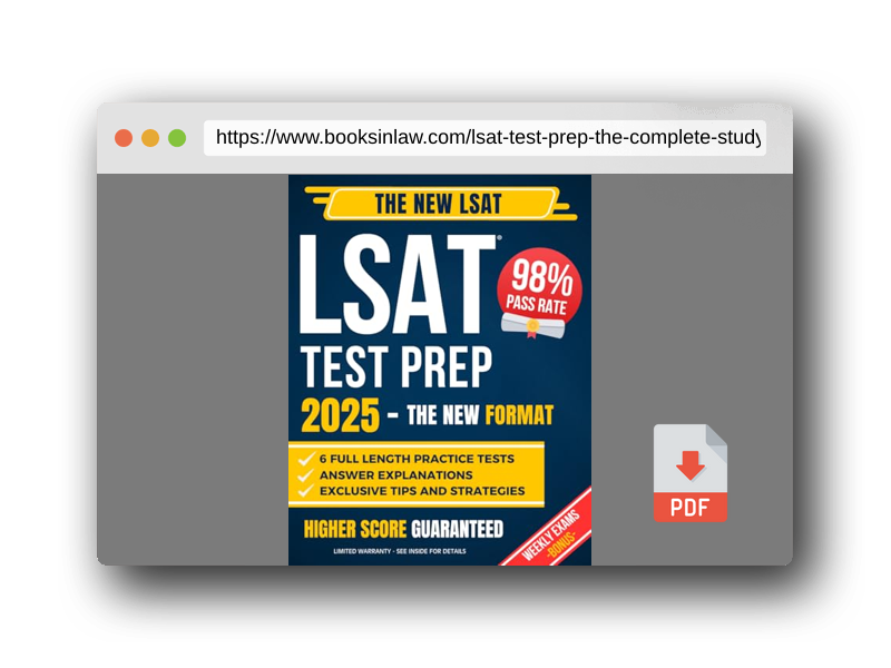 PDF Preview of the book LSAT Test Prep: The Complete Study Guide to Ace the New LSAT with a Proven Strategy System | Includes 6 Full-Length Practice Tests and Weekly Exams to Master Every Section and Get into Top Law Schools