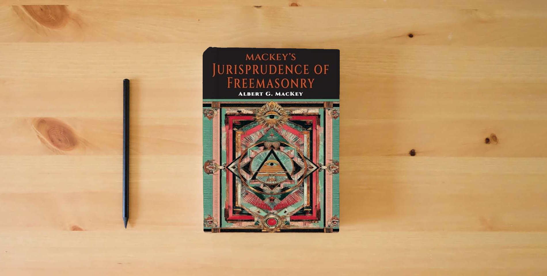 The book Mackeys Jurisprudence of Freemasonry is on the table