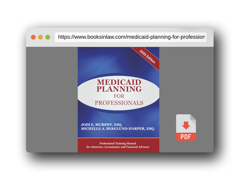 PDF Preview of the book Medicaid Planning For Professionals