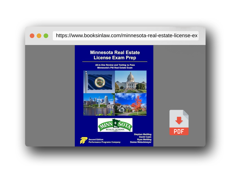 PDF Preview of the book Minnesota Real Estate License Exam Prep - Minnesota Realty School Edition