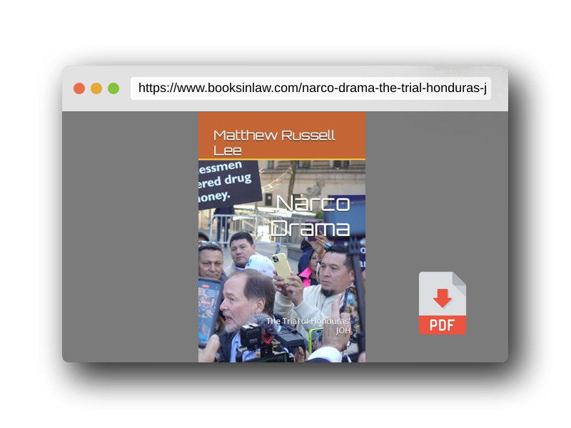 PDF Preview of the book Narco Drama: The Trial of Honduras' JOH