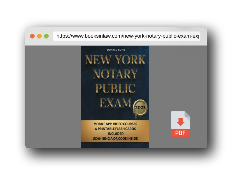 PDF Preview of the book New York Notary Public Exam: Explore Essential Knowledge for Exam Mastery and Jumpstart Your New Career [II EDITION]