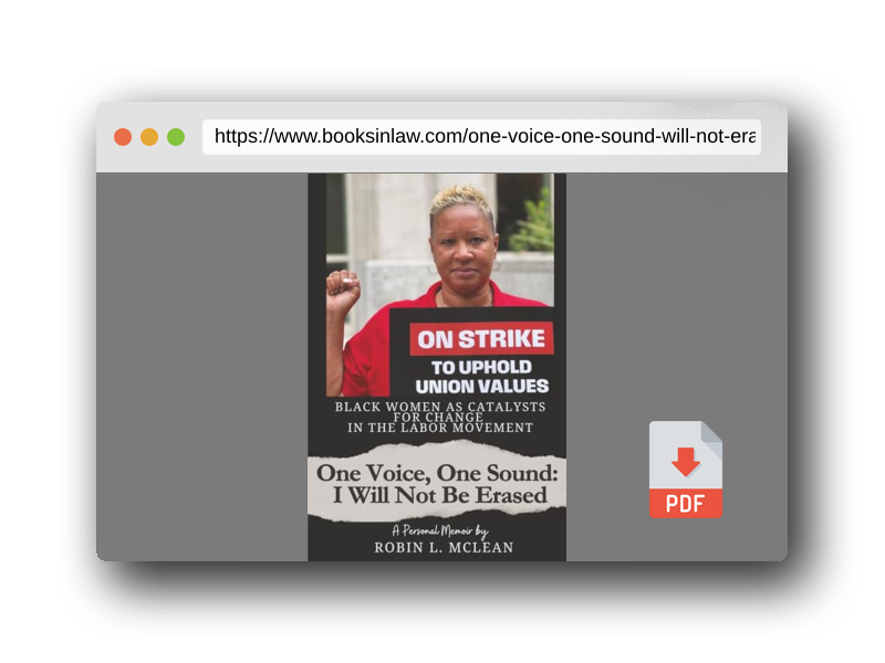 PDF Preview of the book One Voice, One Sound: I Will Not Be Erased-Black Women as Catalysts for Change in the Labor Movement