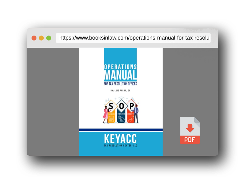 PDF Preview of the book Operations Manual for Tax Resolution Offices