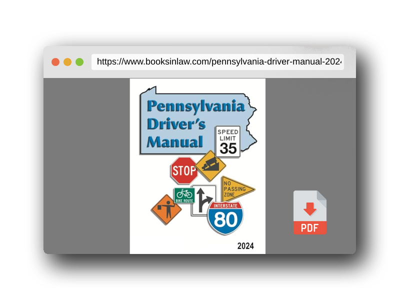PDF Preview of the book Pennsylvania Driver's Manual: (2024) - Learners Permit Study Guide & Exam Workbook, 184 Questions & Answers - Full Size (8.5'' x 11")