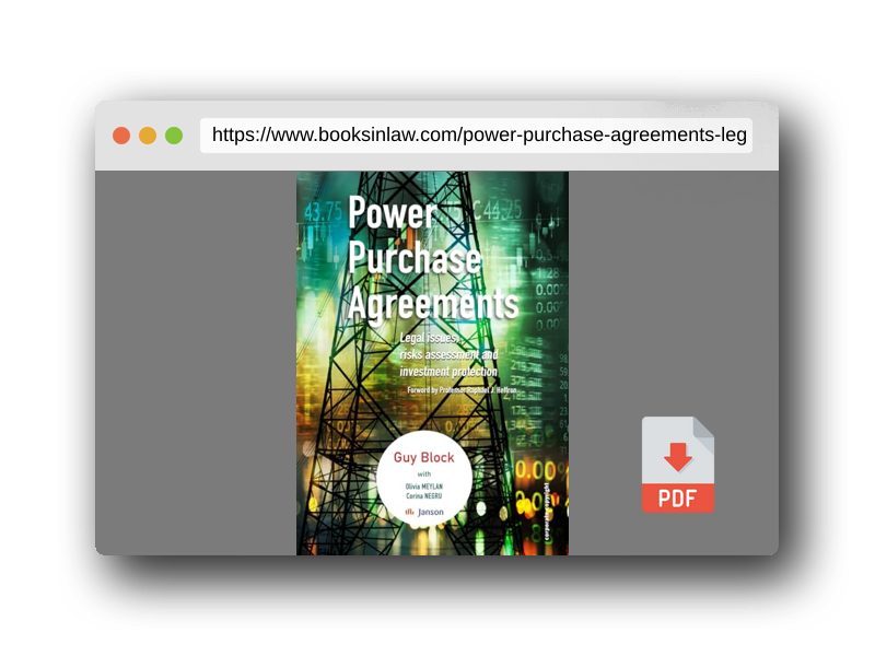 PDF Preview of the book Power Purchase Agreements: Legal issues, risks assessment and investment protection