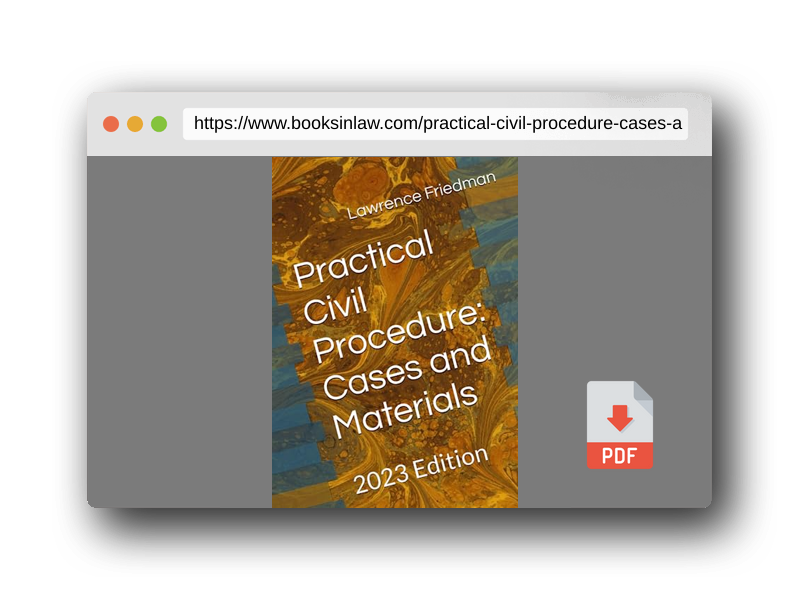 PDF Preview of the book Practical Civil Procedure: Cases and Materials: 2023 Edition