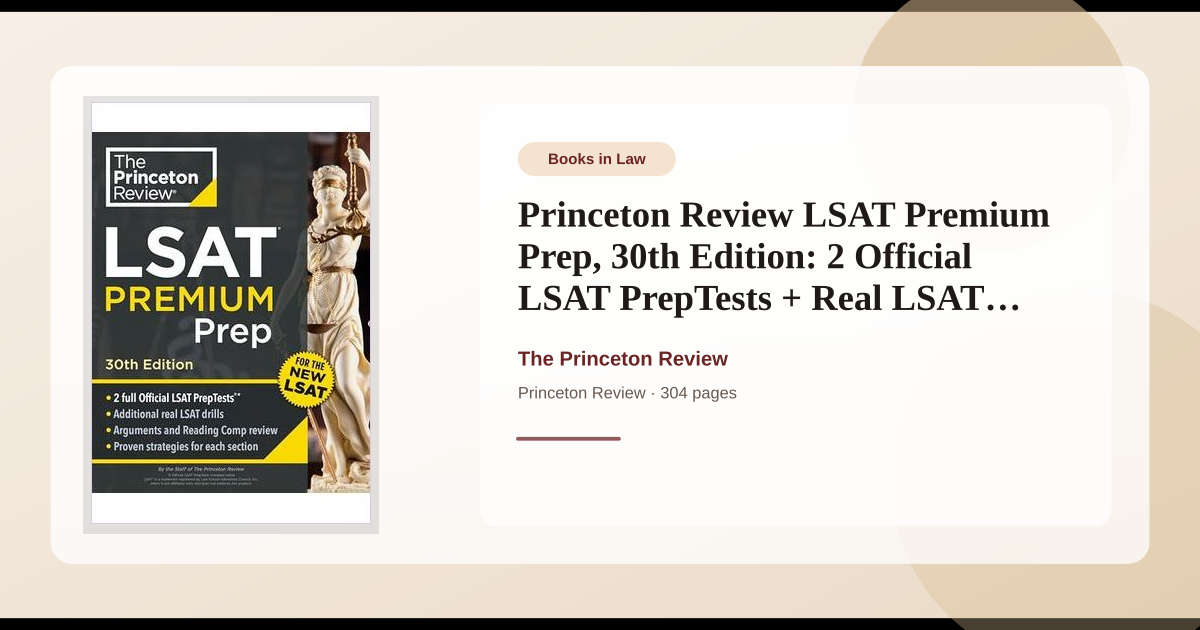 Book Princeton Review LSAT Premium Prep, 30th Edition: 2 Official LSAT